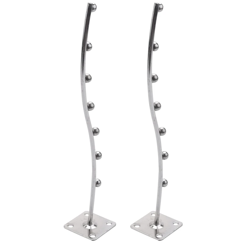 

2X Wall Mount Waved Waterfall Hanger Rack 7 Beads Garment Display Hooks