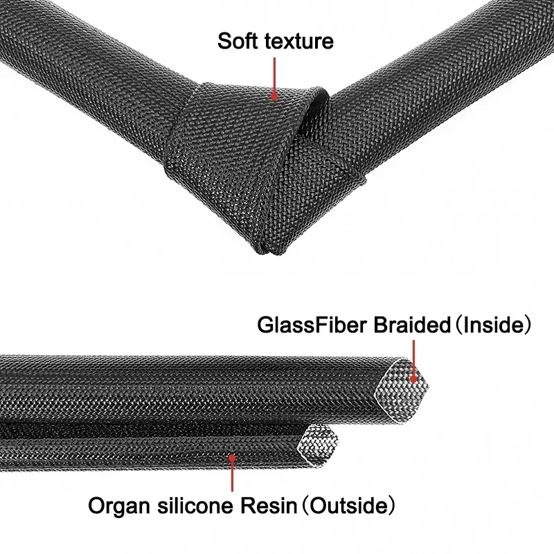 1 м 200 градусов C трубка из стекловолокна ID3 мм плетеная проволочная муфта