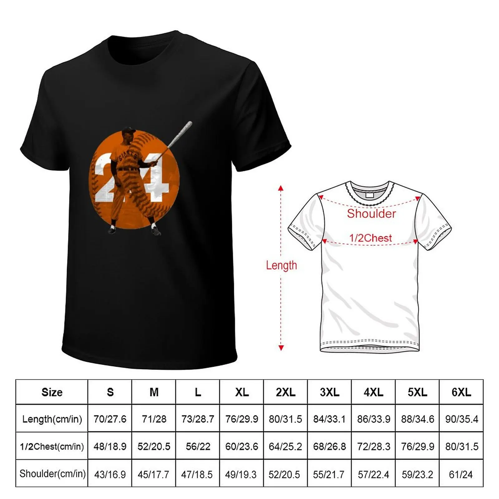 Фото Футболка Willie Mays Legend, футбольная футболка больших размеров, эстетичная одежда, мужские однотонные футболки №2