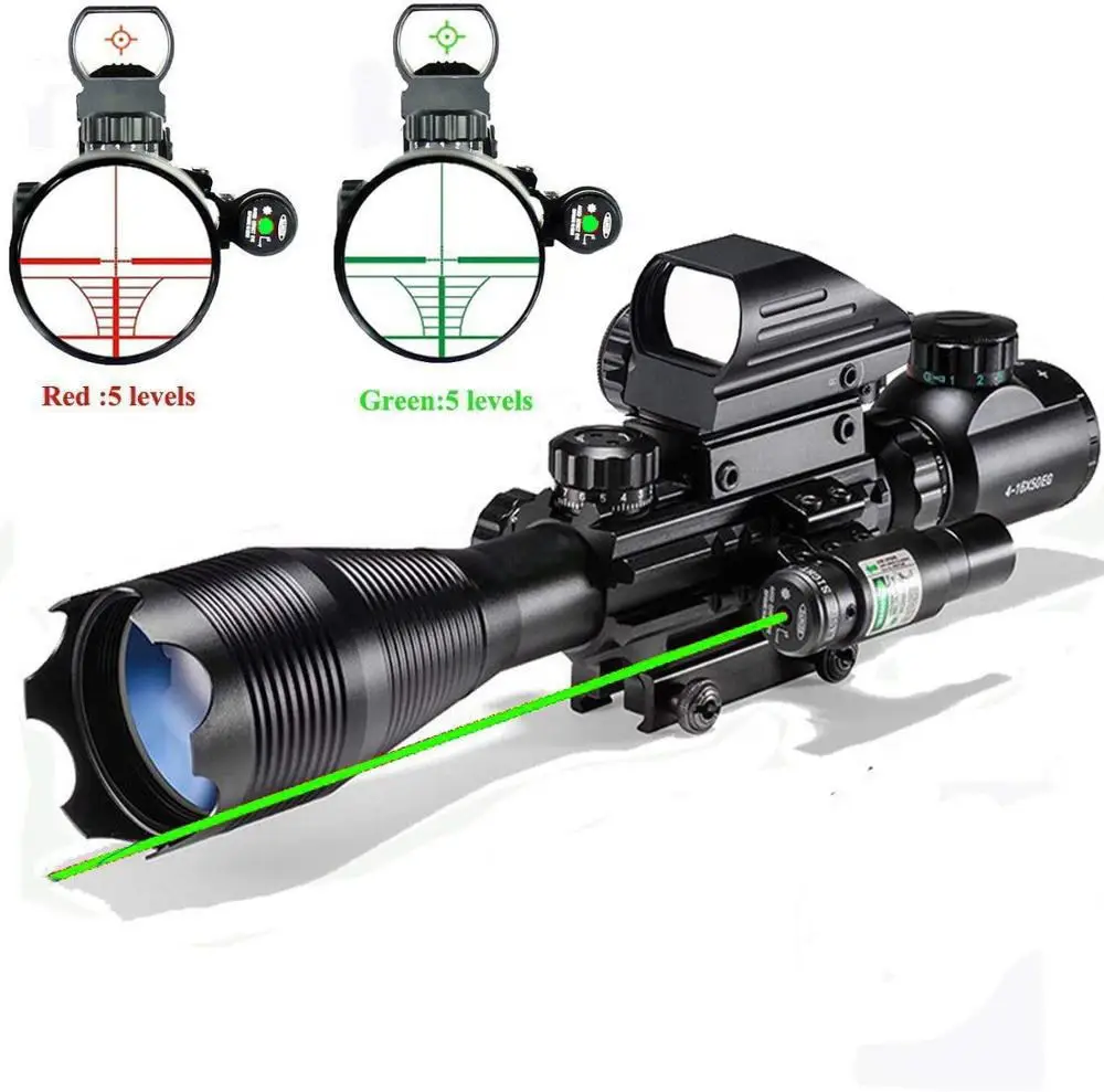 

New OPTICS 4-16x50 EG Holographic Red Green Dot Scope Sight Dual Illuminated Long Range Scope Optic Hunting Lens Scope
