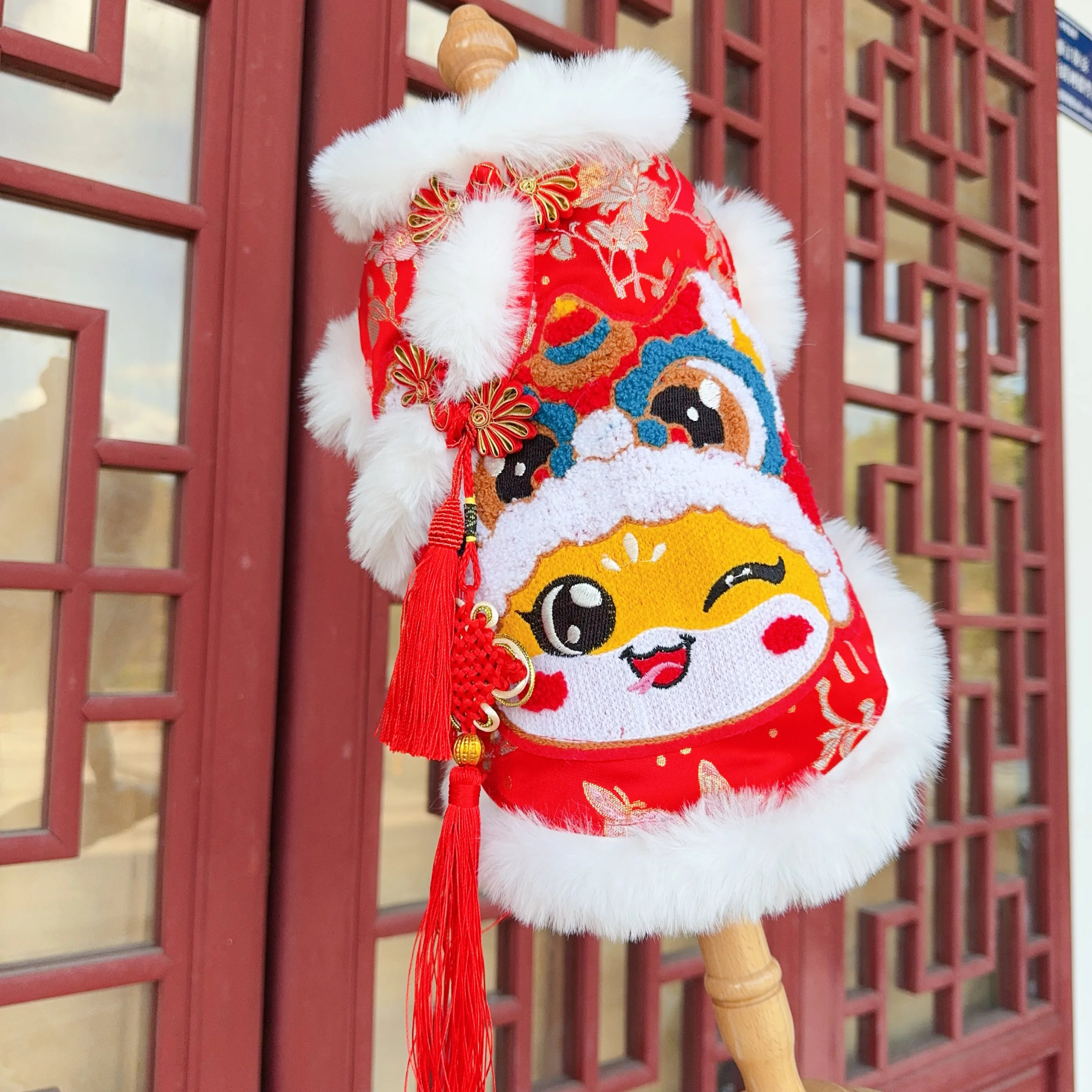 Зимняя новогодняя одежда для щенков роскошная модная толстая плюшевая с принтом