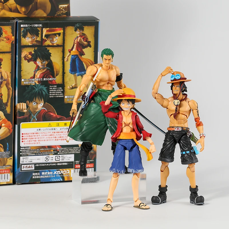 MH Variable Action Heroes One Piece Portgas D Ace Monkey D Luffy Roronoa Zoro Collectible Action Figure Model Toy