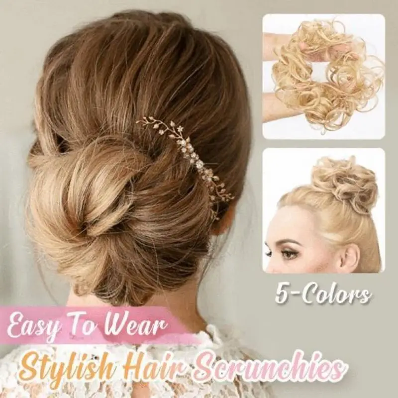

Hair Bun Extensions Messy Curly Scrunchies Hairpieces Hair Pieces Women Girls Fluffy Head Bud Flower Accessories Fiber Wig Ring