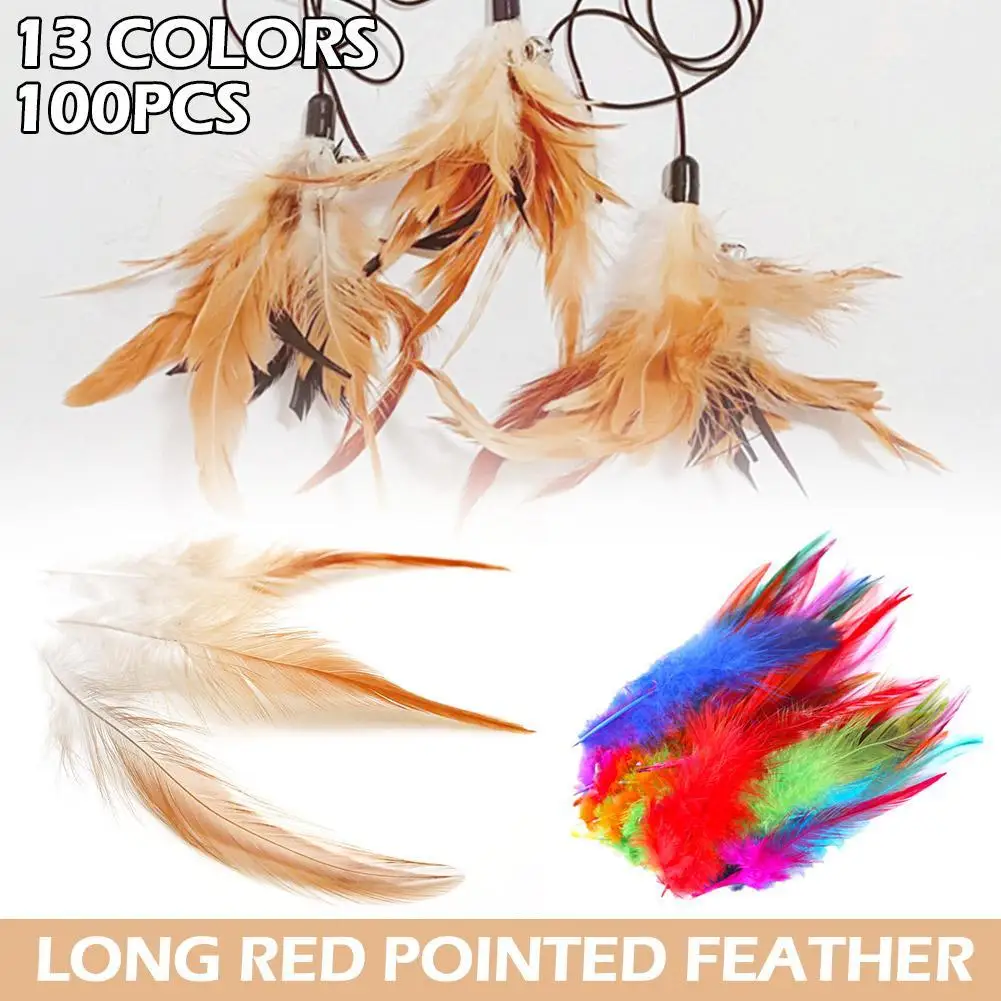 

100Pcs 12-15cm Colorful Pheasant Tail Chicken Rooster Cock Feathers For DIY Crafts Jewelry Dreamcatcer Shoe Decorations Plumes