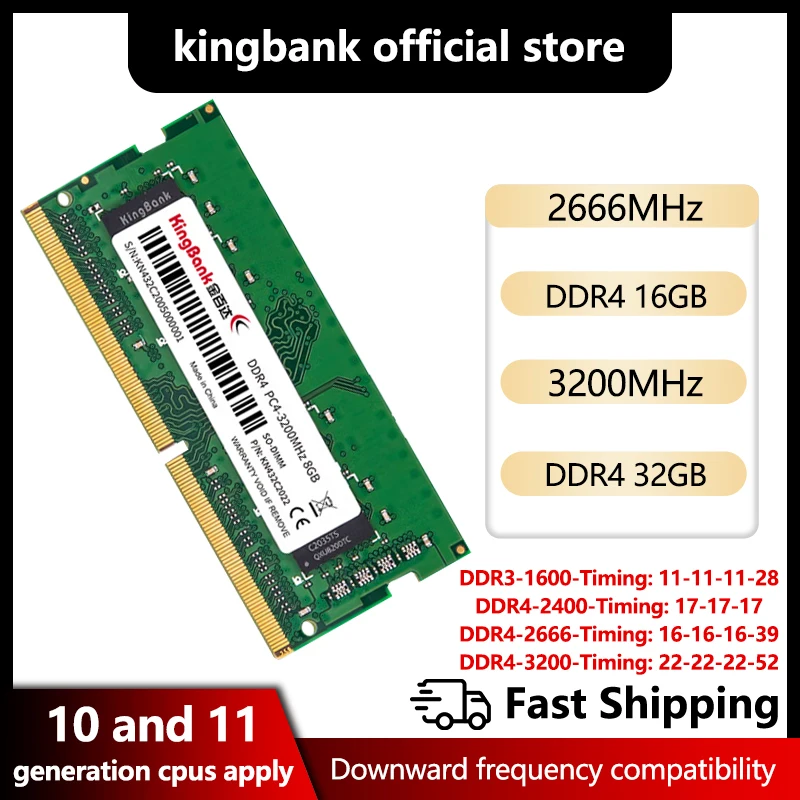 

Оперативная память KingBank ARM 16 ГБ 32 ГБ DDR4 8 ГБ 4 ГБ 16 ГБ 2400 МГц 2133 МГц 2666 МГц Sodimm для ноутбука высокопроизводительная память для ноутбука