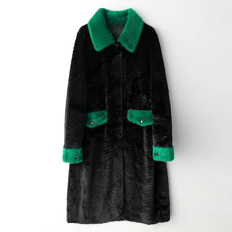 Imitation Mink Golden Mink Down Coat Women's 2022 Winter New Haining Eco-friendly Fur Coat