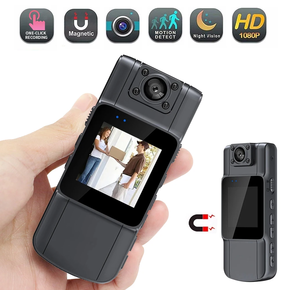 HD 1080P Mini Camera Night Vision With LED Screen Small Body Camcorder Motion Detection Security Cam Sport DV DVR Loop Recording
