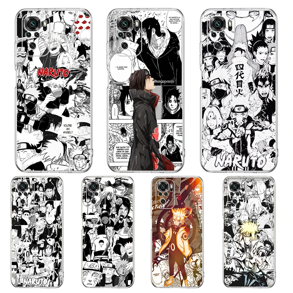 

Anime Naruto Comics Transparent Phone Case for Redmi Note 11 11T 10S 8A 9A 9C 7 8 9 10 K40 4G Plus Pro 4G Soft Cover Shell Coque