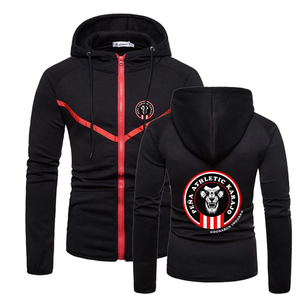 

Leon Athletic Club de Bilbao Print 2021 Men's Double Zip Hoodie Spring Autumn Hooded Jacket Popular Zipper Sweatshirt Sportswear