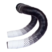 leather breathable gradient road handlebar tape with handlebar stopper bicycle handle tape non slip shock absorbing grip tape