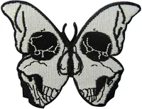 the skull butterfly embroidered badge iron on sew on patch