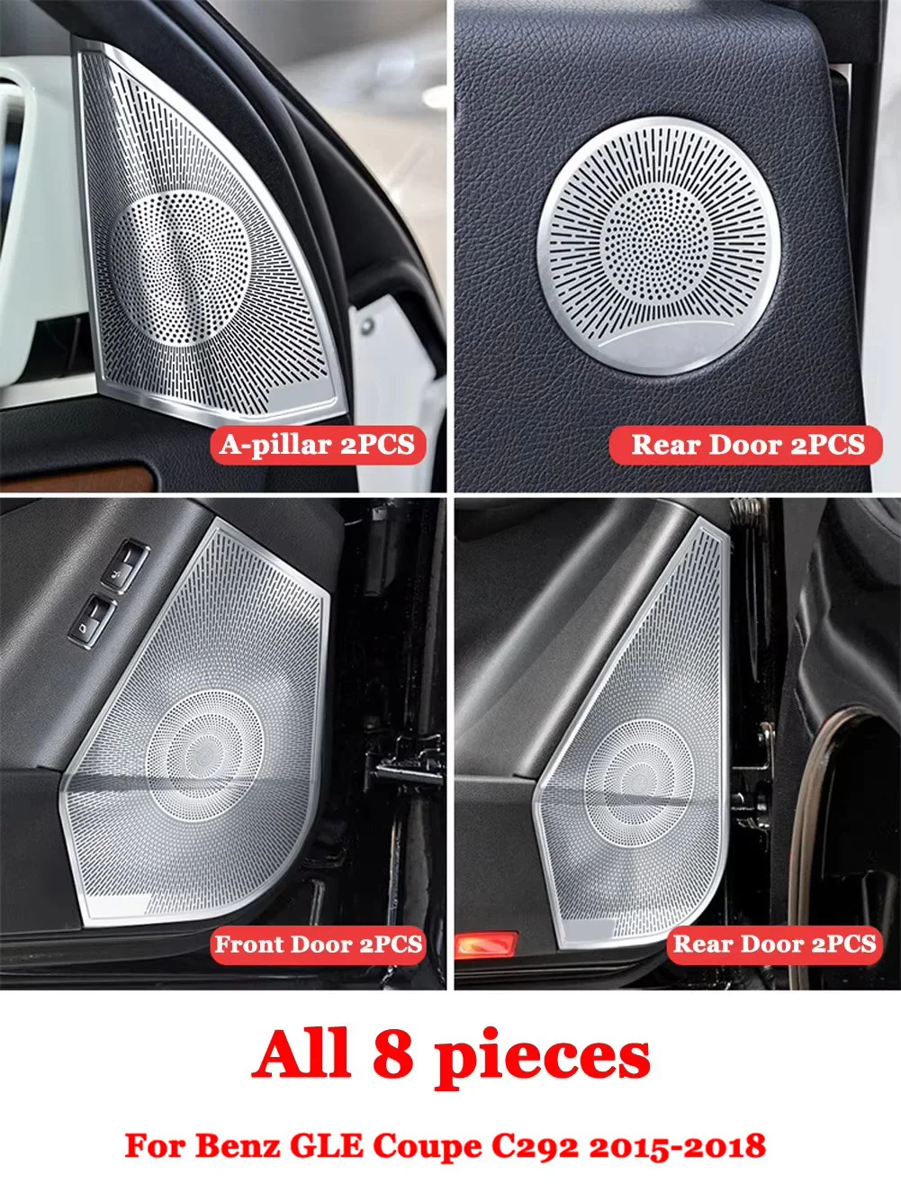 

Для Mercedes Benz GLE ML GLS GL Class W166 X166 Coupe C292 2012-2019 Автомобильная дверь, окно, треугольник, твитер, аудиодинамик, накладка