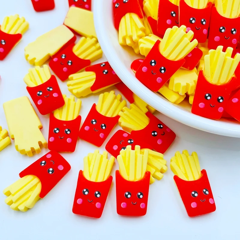 10 шт. новые милые Мультяшные кавайные мини картошки фри с плоской задней стороной