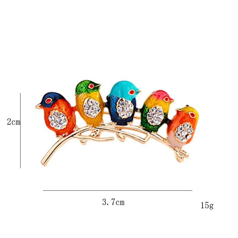 Эмалированные забавные броши с птицами женские милые и животными офисные