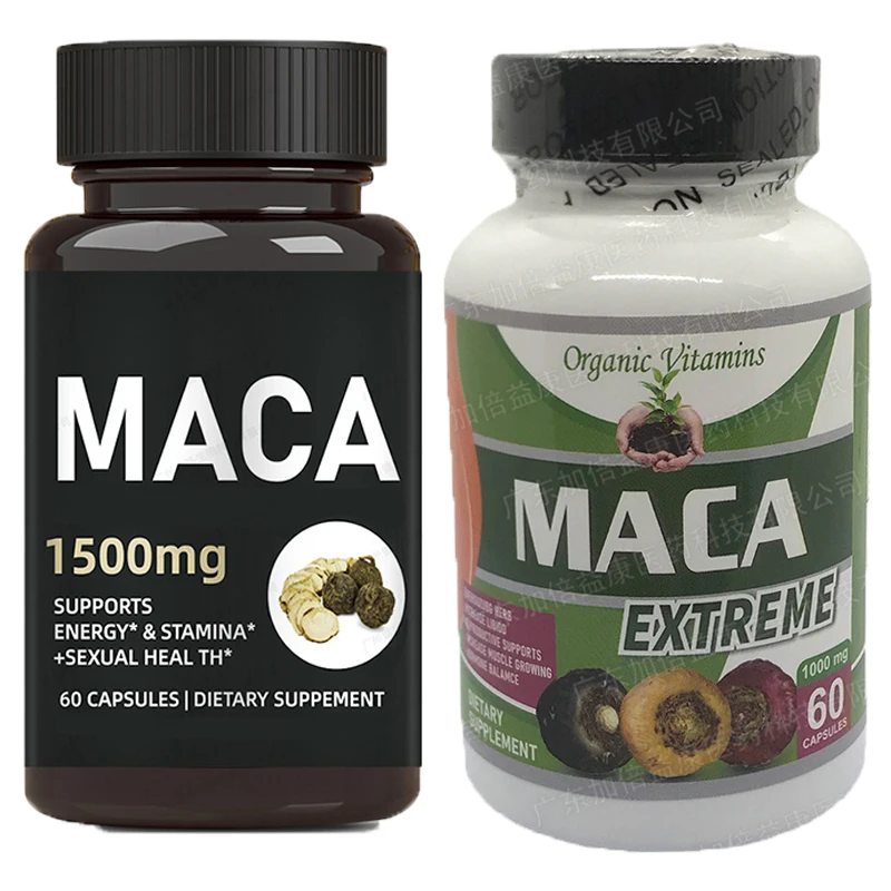 

2 bottles maca capsules as dietary supplements to supplement energy endurance enhance sexual function enhance immunity