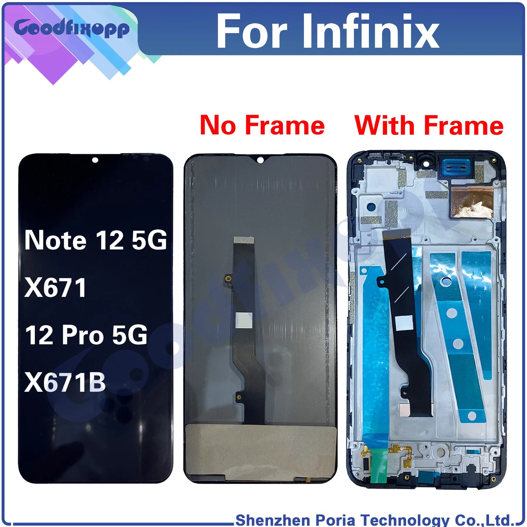 

For Infinix Note 12 Pro 5G X671 X671B LCD Display Touch Screen Digitizer Assembly Repair Parts Replacement