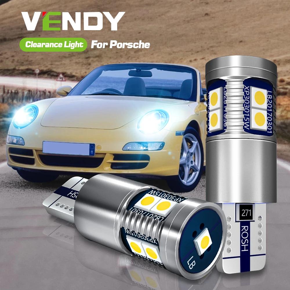 

2pcs LED Parking Light Clearance Lamp Canbus Error Free W5W T10 2825 For Porsche 911 (996 997) Boxster (986 987) Cayenne (9PA)