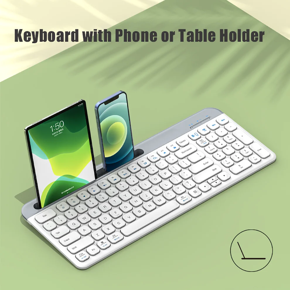 

Беспроводная перезаряжаемая клавиатура BOW 2,4G со слотом для карт, Bluetooth-клавиатура для iPad, телефона, многофункциональная мультимедийная клавиатура, мышь