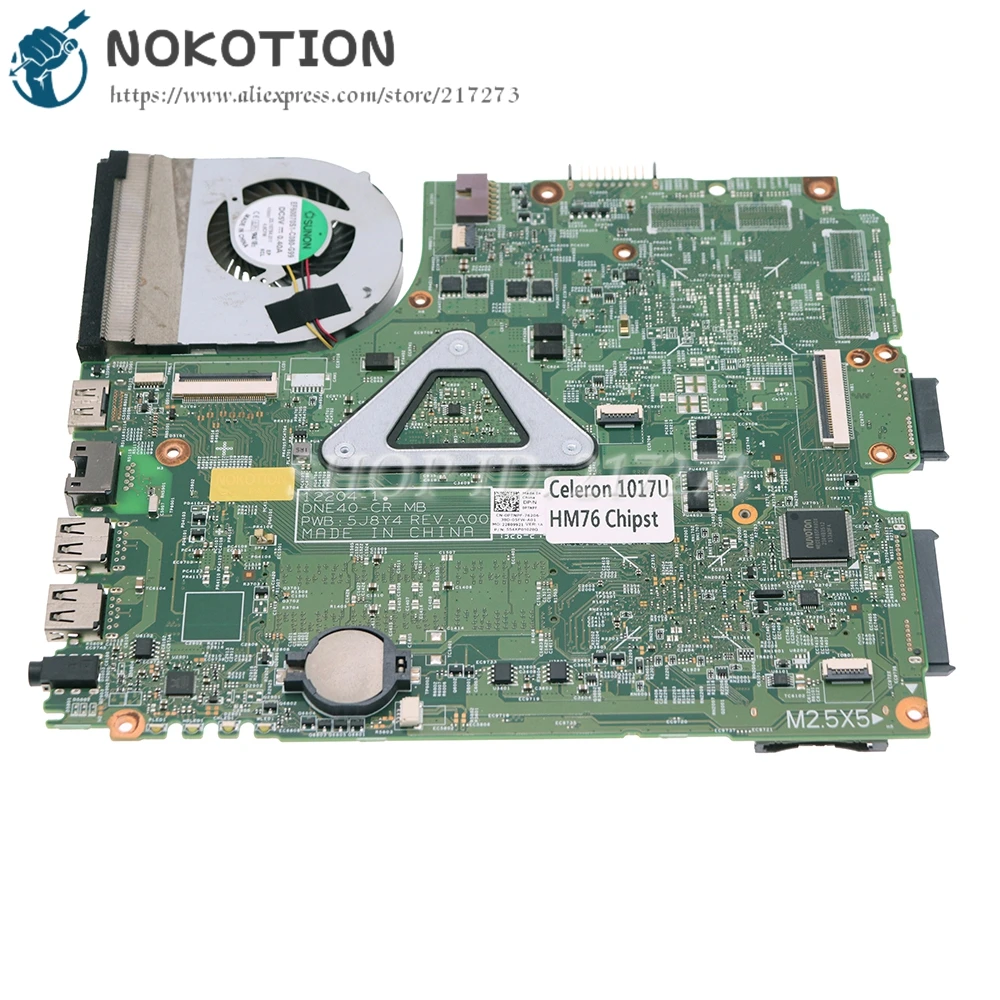 NOKOTION CN-0PTNPF 0PTNPF 12204-1 DNE40-CR MB 5J8Y4 для Dell Inspiron 15R 3421 5421 материнская плата ноутбука SR10A 1017U