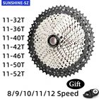 MTB кассета SUNSHINE 8 9 10 11 12 В скоростная Звездочка MTB 11-32T36T40T42T46T50T52T Велосипедное свободное колесо для Shimano
