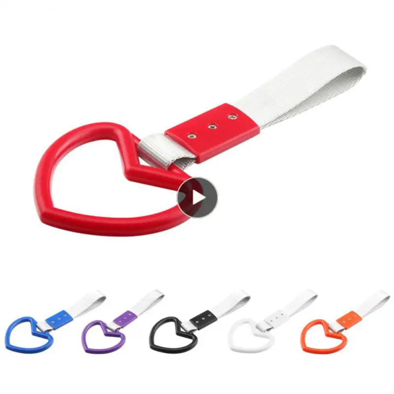 

Car Heart Straps Front Tow Hook Colorful Automobile Warning Hanging Ring Portable Rear Bumper Warning Ring Stylish Warning