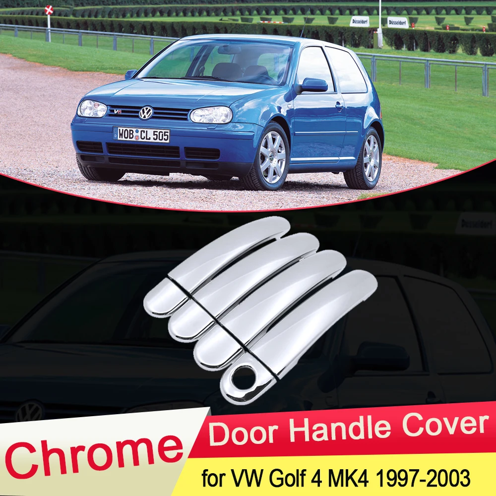 for Volkswagen VW Golf 4 MK4 1J 1997 1998 1999 2000 2001 2002 2003 Chrome Door Handle Cover Trim Set Car Cap Styling Accessories