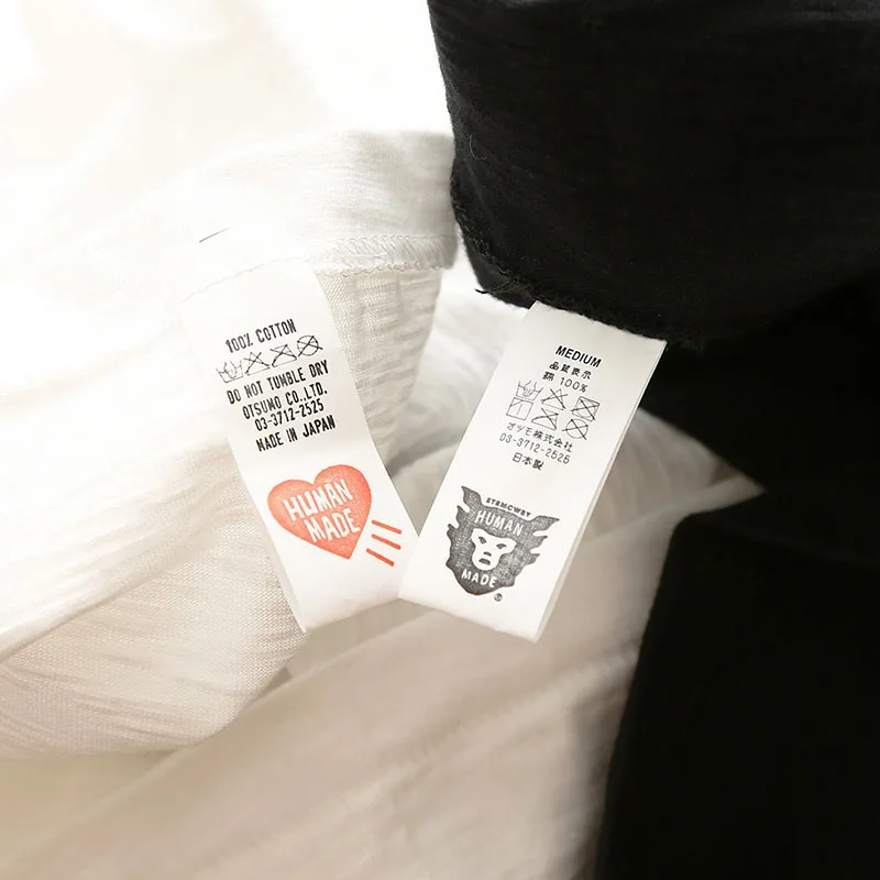 HUMAN MADE T-shirt Men Women 1:1 Heart Print Oversized Top Tees HUMAN MADE White Short Sleeves