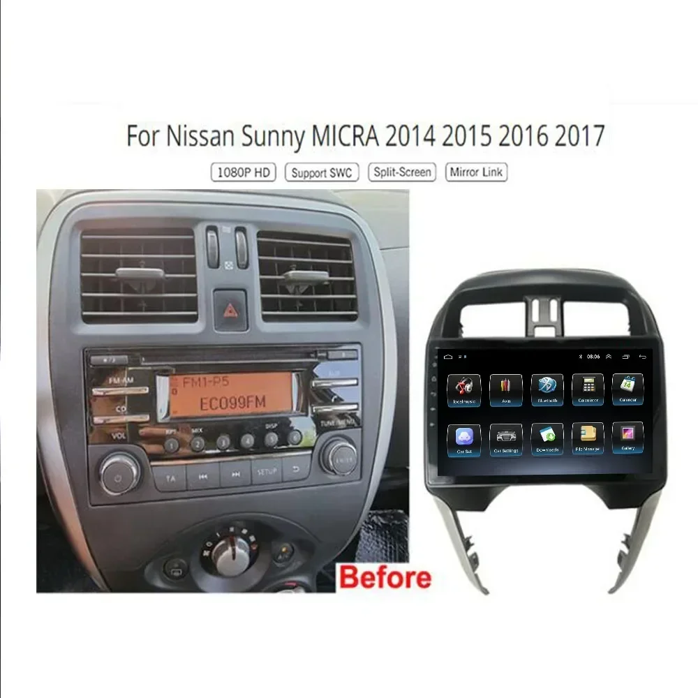 Android 13 для Nissan Sunny MICRA 2014 + автомобильный радиоприемник стерео мультимедийная