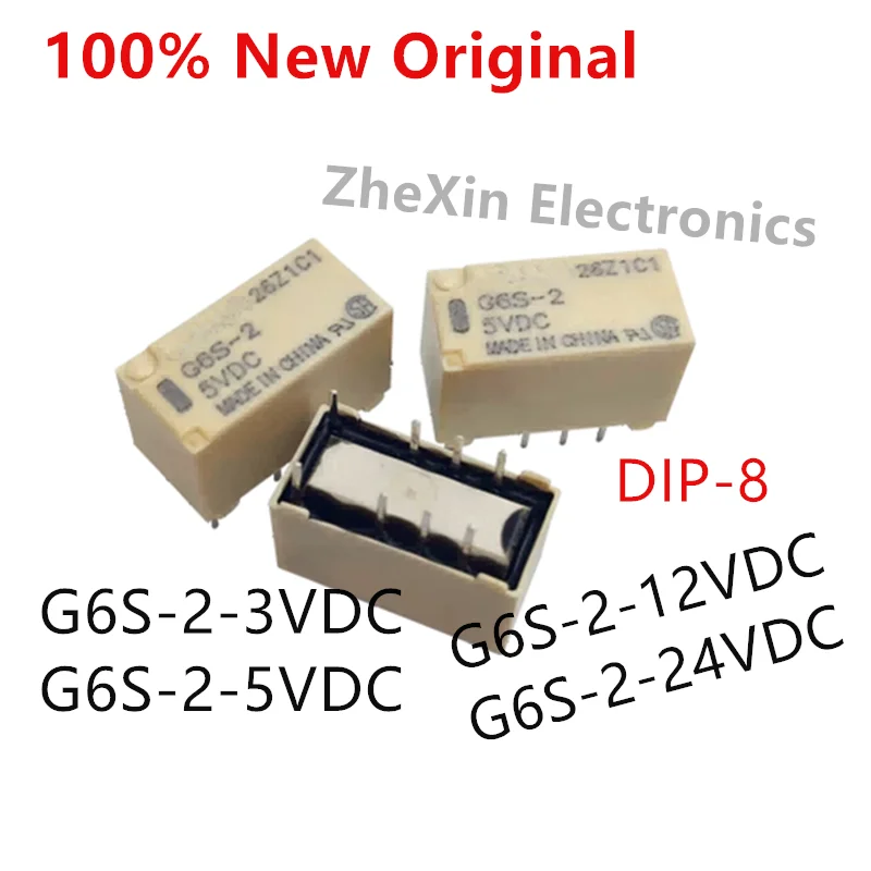 5 шт./партия, Φ, G6S-2-3VDC DIP-8, новое оригинальное релейное реле, G6S-2-5VDC, G6S-2-12VDC