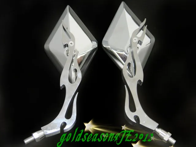 For Suzuki GSXR 600 750 1000 Hayabusa Intruder Volusia BlvdFreeshipping CHROME FLAME MIRRORS | Автомобили и мотоциклы