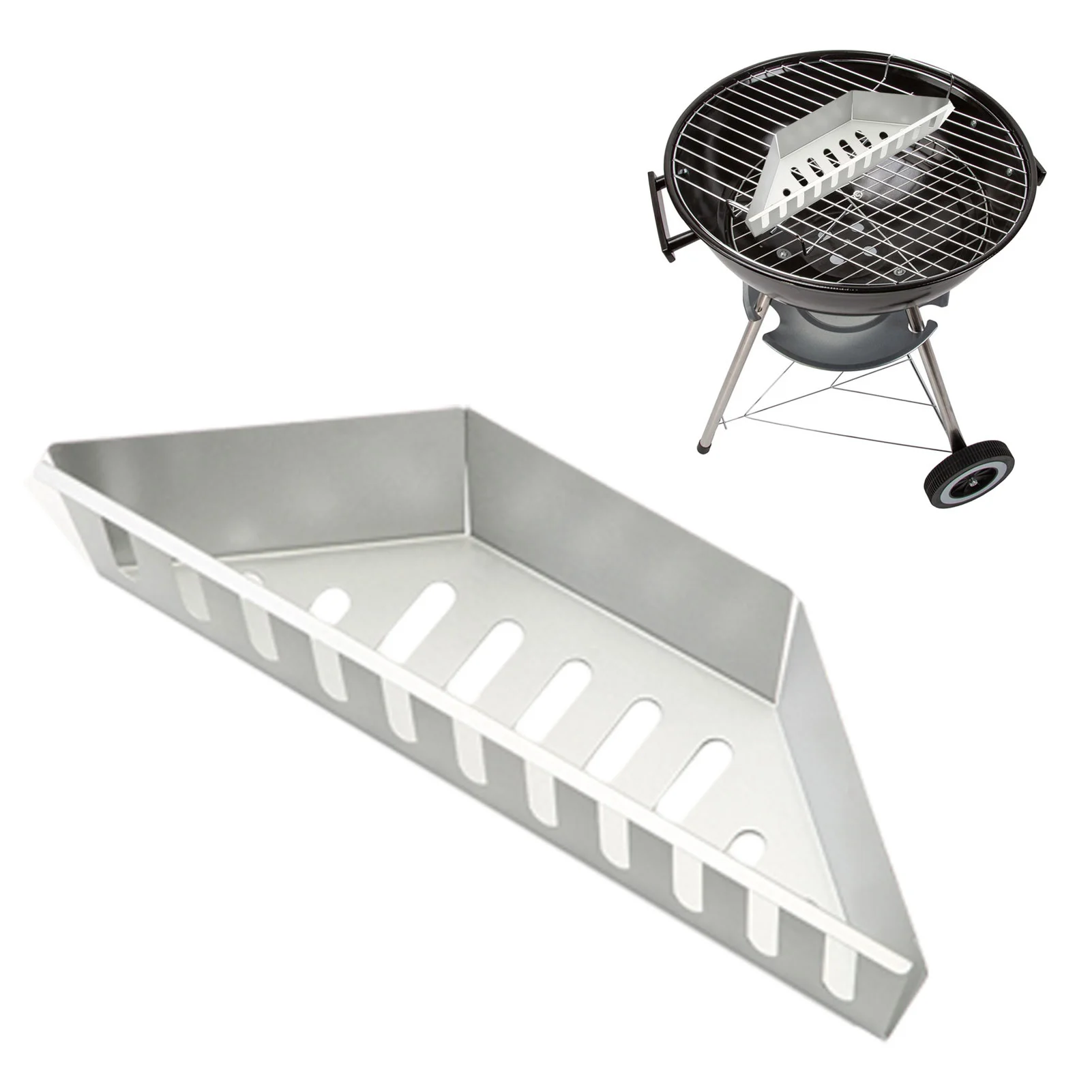 

2023 New Charcoal Basket Box Aluminized Charcoal Container Basket For Grill Smoker BBQ Supplies Charcoal Basket Container Tray