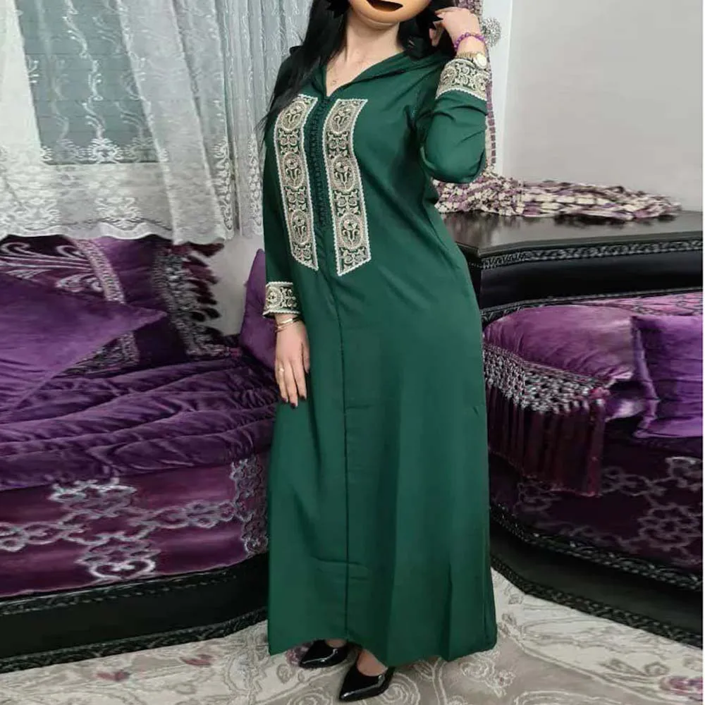 

Dubai Hijab Long Sleeve Dresses Women Embroidery Muslim Abaya Islam Turkey Kaftan Jellaba Moroccan Female Maxi Dress 2022 Spring