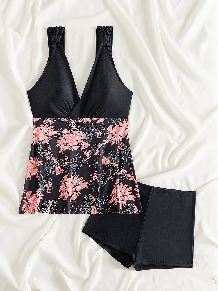 2025 Купальник из двух предметов женский мягкий купальник танкини с высокой талией