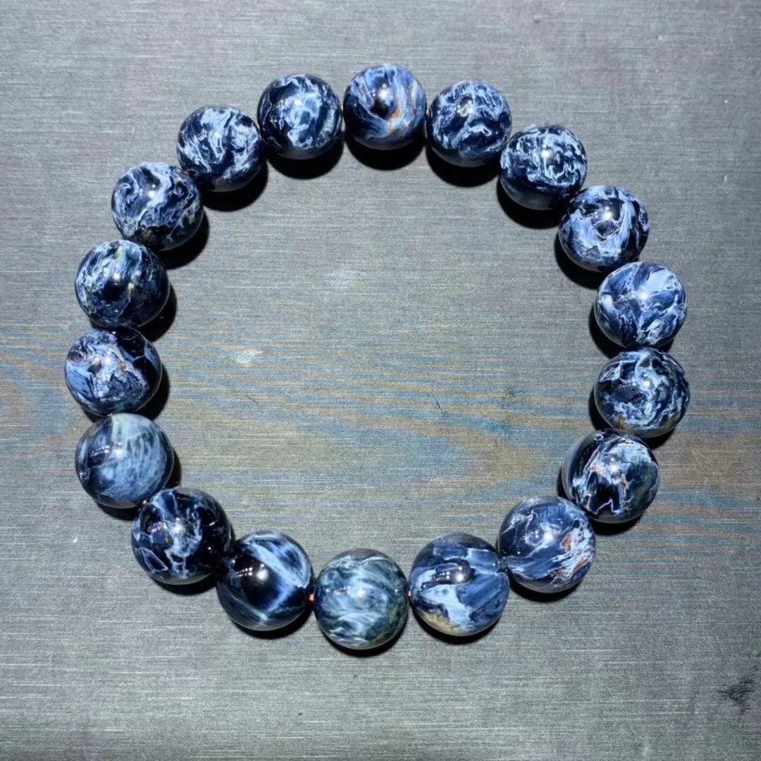 

Браслет из натурального голубого пьестерсита, 11 мм, ювелирные изделия для женщин и мужчин, подарочные бусины для богатства в Намибии, Energy Хр...