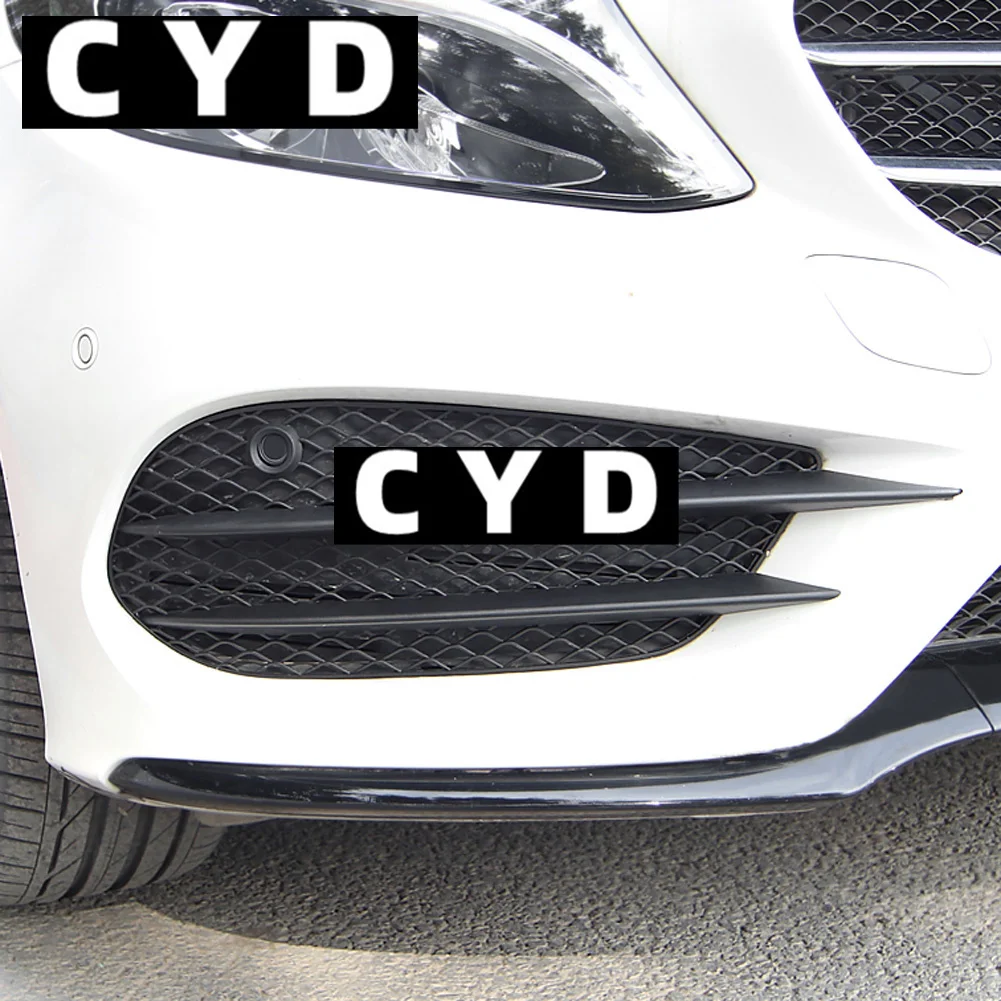 

For Mercedes Benz C Class W205 C180 C200 C250 C260 C300 2015-2018 Car Front Fog Lamp Bumper Air Intake Grille Slats Trim Cover