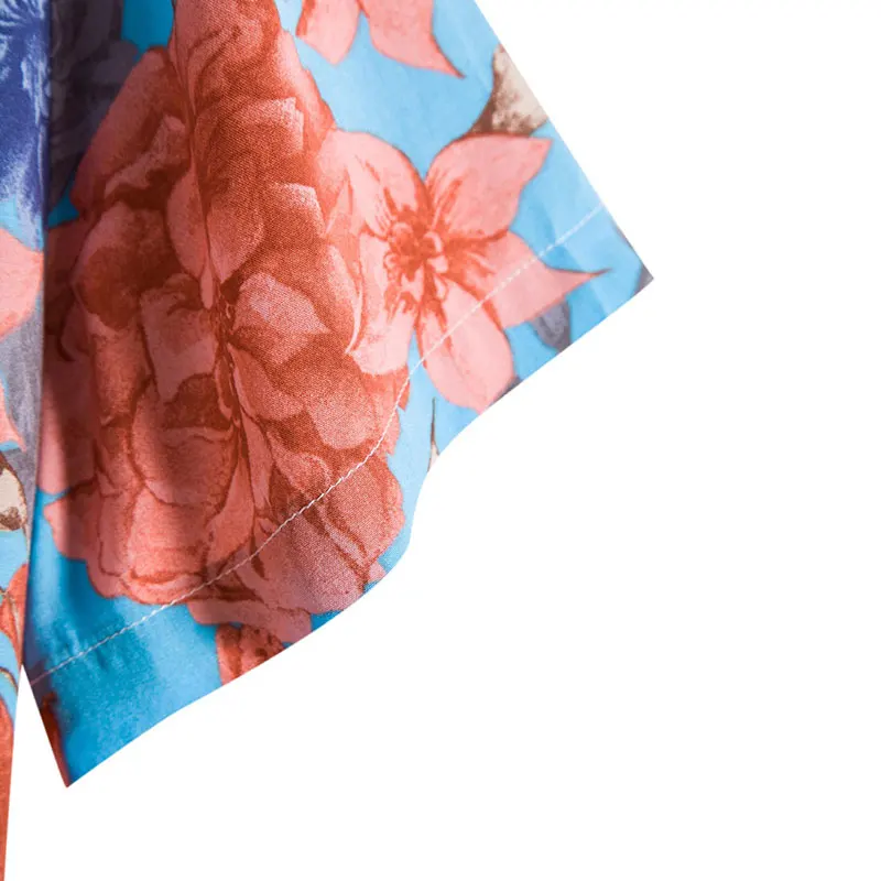 Гавайская рубашка с принтом измельченных листьев Повседневная Уличная одежда