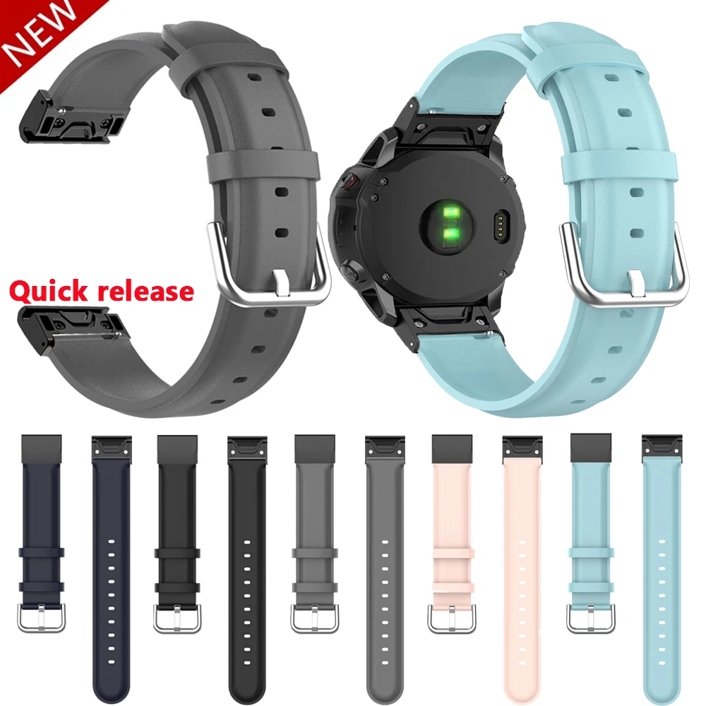 

Ремешок для наручных часов 26 22 мм, ремешок для Garmin Fenix 7 7X 6 6X Pro 5 5X Plus 3HR Mk1 2 935, быстросъемный силиконовый и кожаный ремешок для умных часов