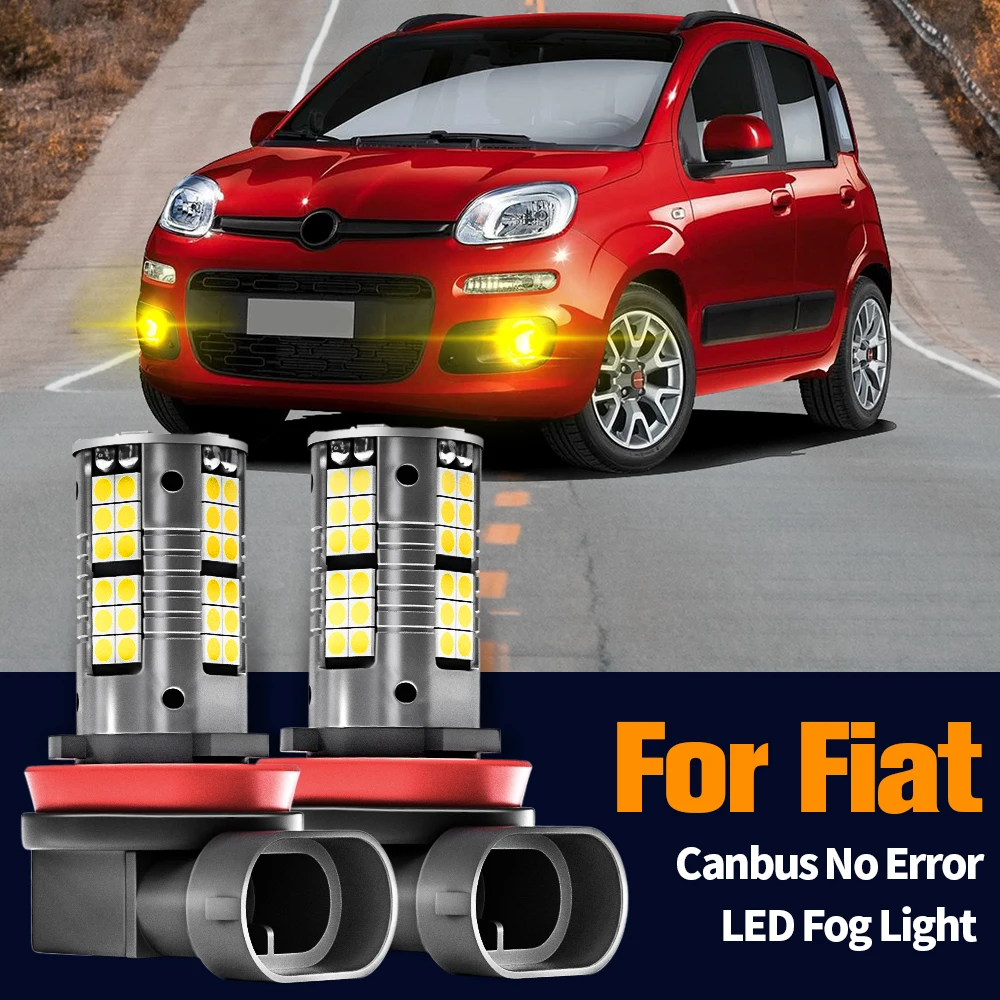 

2pcs LED Fog Light Lamp Blub Canbus Error Free H8 H11 For Fiat 124 Spider 500L 500X Bravo 2 Ducato Panda Punto Sedici Tipo
