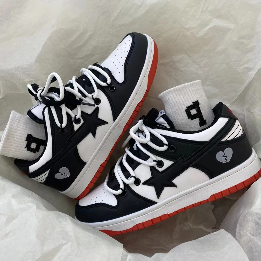 Women's Casual Sneakers Personalized Stars Running Sport Shoes Tennis Shoes Skateboard Shoe Trainers Skate Flat Walking Sneakers