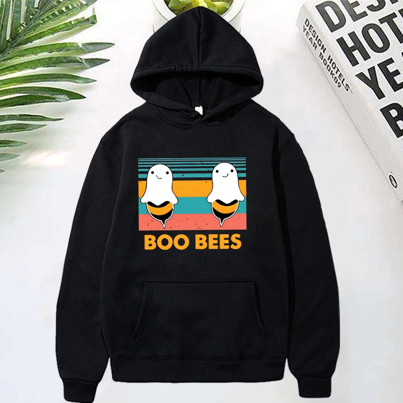 Толстовка с капюшоном для мужчин и женщин Модный свитшот принтом Boo Bees