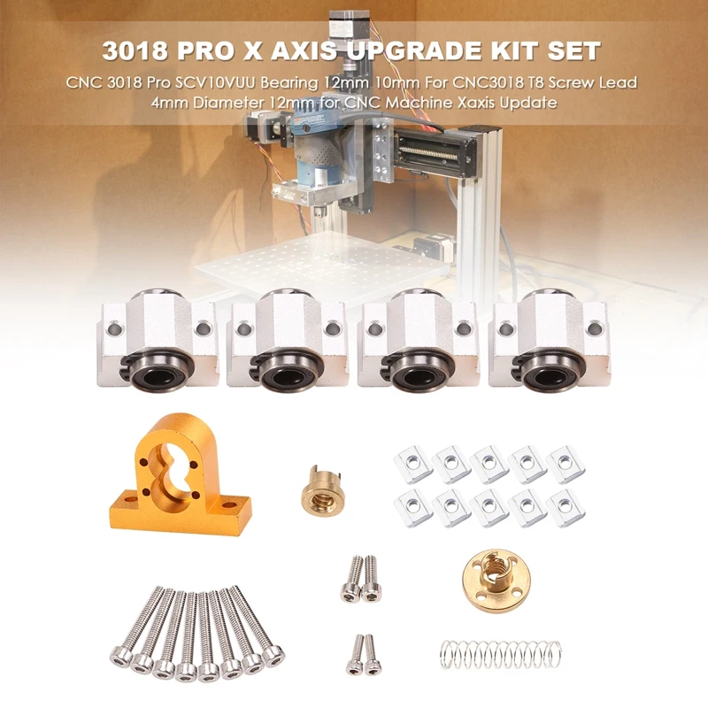 CNC 3018 SCV12VUU подшипник 12 мм 10 для CNC3018 T8 винтовой Конец 4 диаметр Для станка Xaxis