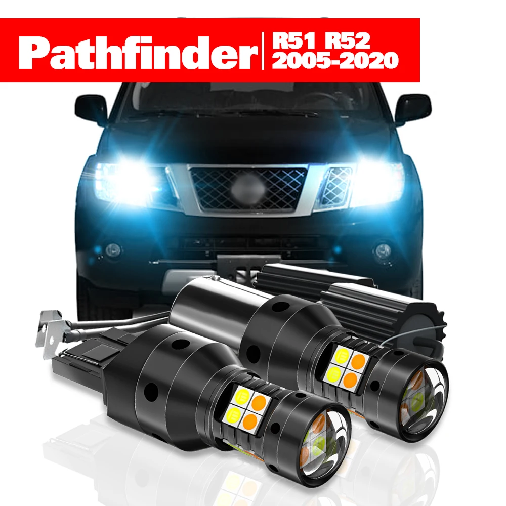 

For Nissan Pathfinder R51 R52 2005-2020 Accessories 2pcs LED Dual Mode Turn Signal+Daytime Running Light DRL 2012 2013 2014 2015