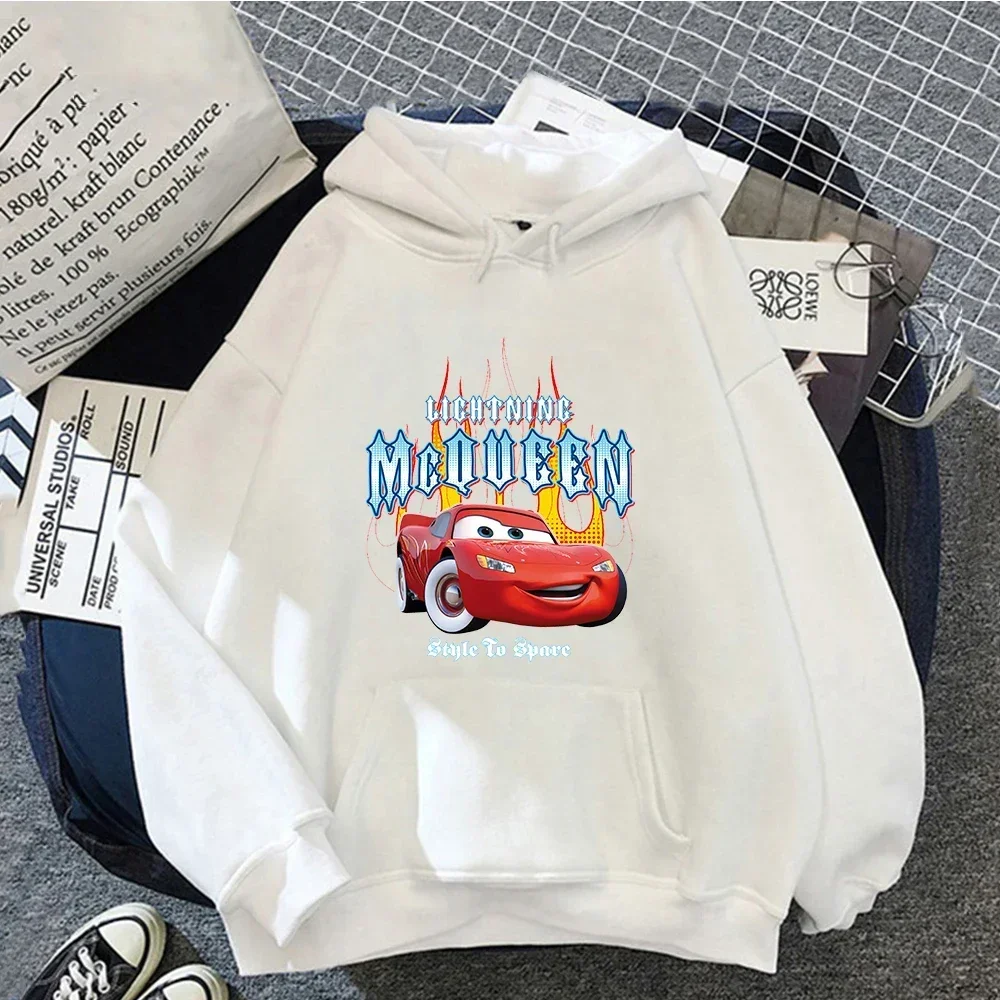 Толстовки с капюшоном Cars Lightning McQueen женские винтажные пуловеры Jasmine Kawaii одежда