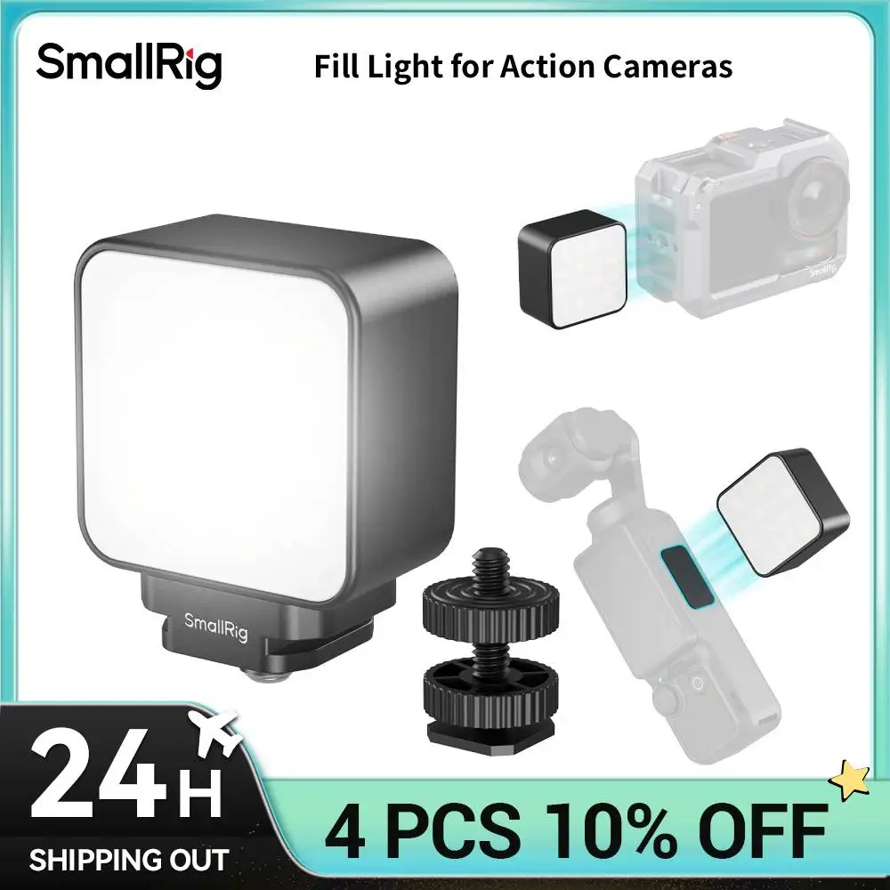 Фото Магнитный мини-светодиодный видеосвет SmallRig Pocket 4 для экшн-камер, 3000K-6000K, аккумулятор 500 мАч, для DJI OSMO Action 6/5 Pro/4/Nano №1