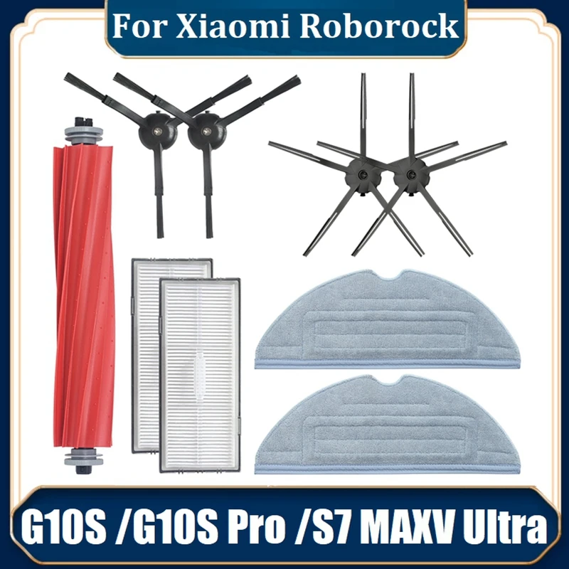 

For Roborock G10S /G10S Pro /S7 MAXV Ultra Robot Vacuum Replacement Kit Main Side Brush Hepa Filter Mop Cloth