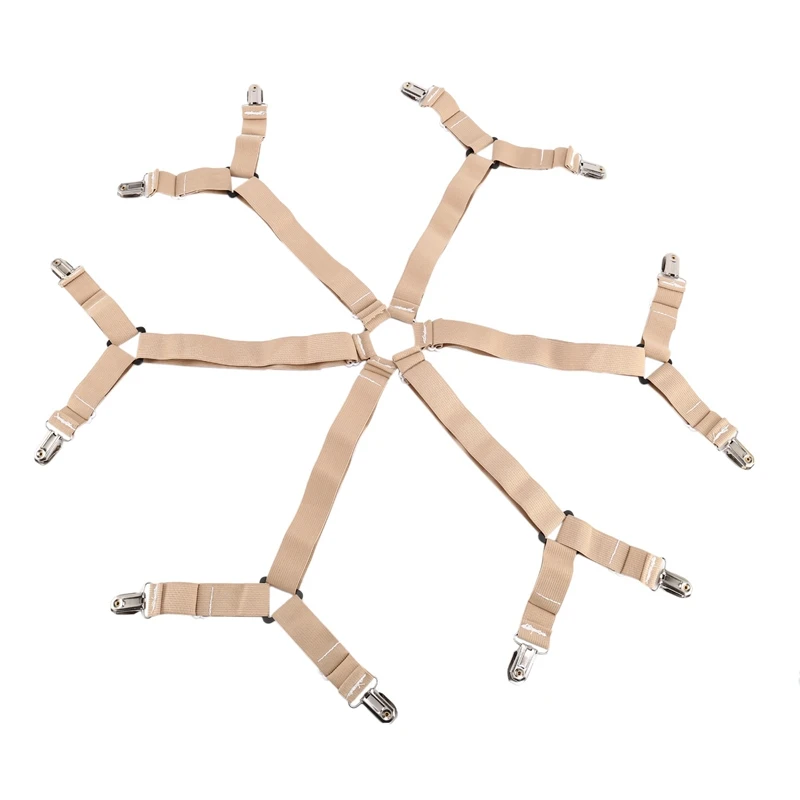 

Bed Sheet Holder Straps Adjustable Elastic Band Fitted Bed Sheet Holder Fasteners Suspenders Clip For Full Size Mattress