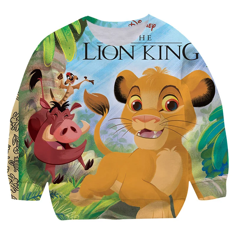 

The Lion King Sweatshirt Kids Print Spring Autumn Children's Long-sleeved Lion King Simba Pullover Sweater Boy Girl Sweatshirt