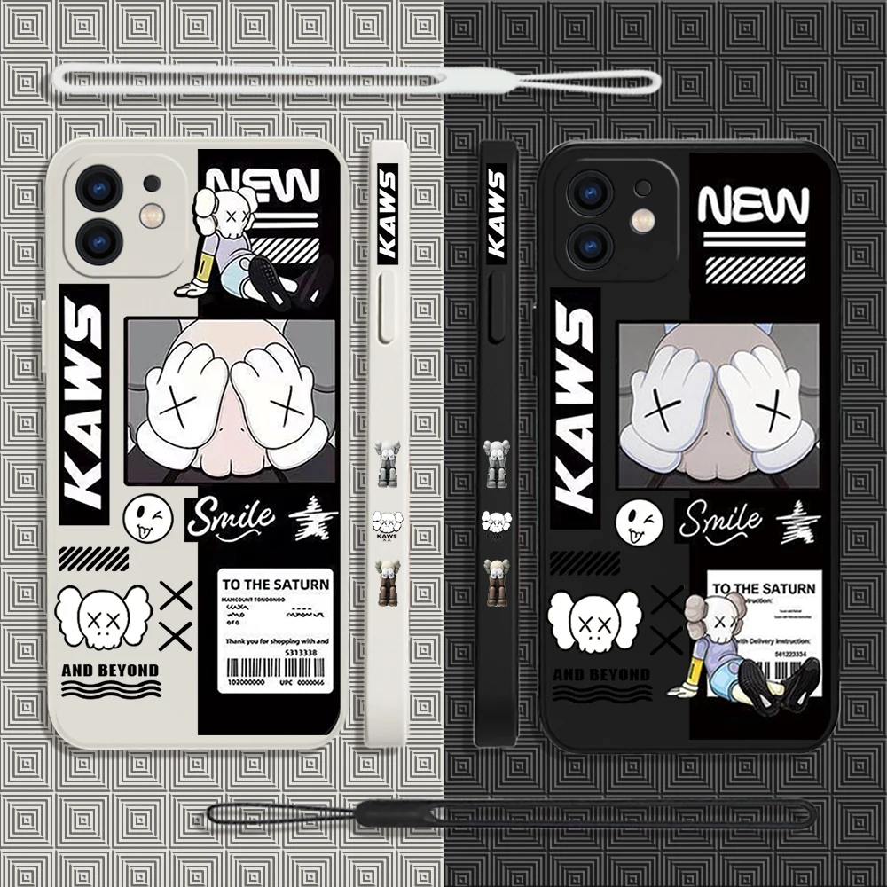 Мультяшный крутой k-Kaw boy чехол для телефона iPhone 14 13 12 11 Pro Max Mini X XR XS MAX SE20 8 7 6 Plus Силиконовые чехлы с ремешком на руку