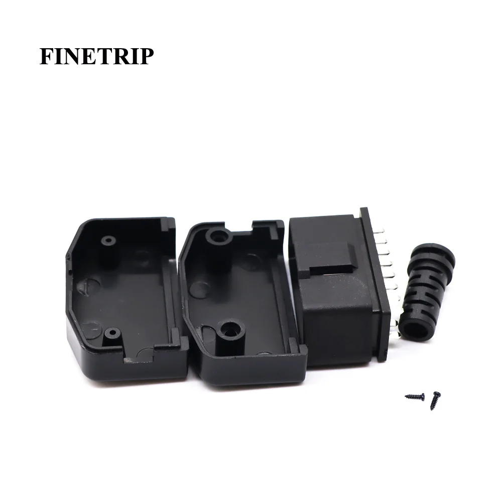 Цена образца DIY мужской корпус OBD OBDII OBD2 16Pin разъем с винтами + линейная карта 5 шт |