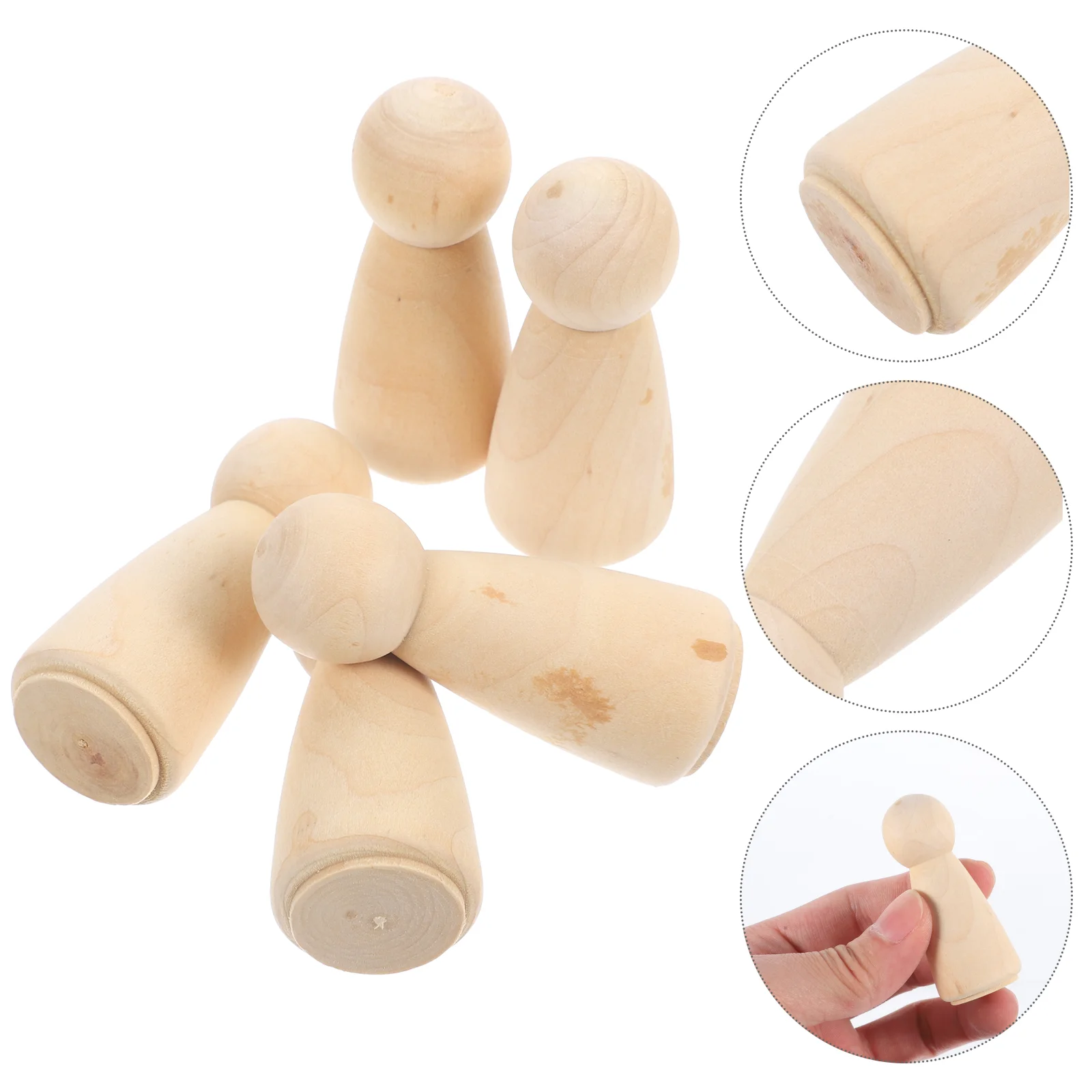 

20pcs Unfinished Peg Dolls Wood Peg Dolls Color Painting Pegs Wooden Blank Peg DIY Wood Figures